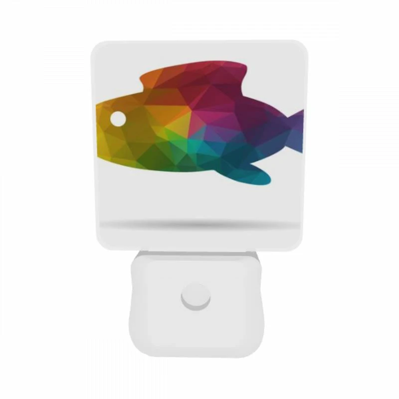 Night Light Set of 2, A fish is shown in a rainbow of colors. Night Light Set Of 2, A Fish Is Shown In A Rainbow Of Colors. -Pattern Night Light ca6f73587543c84a2ecb3ab5f23c67d63abf1964