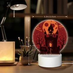 Round Acrylic Night Light, A Poster Advertising A Halloween Party. -Pattern Night Light cb3014800b3aa205954f03f42bc6853fa07463b4