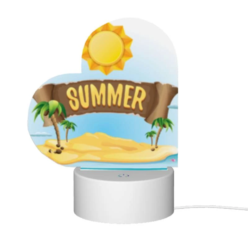 Love Acrylic Night Light, A cartoon image of a beach with a sun and palm trees. Love Acrylic Night Light, A Cartoon Image Of A Beach With A Sun And Palm Trees. -Pattern Night Light cbbecca1b83b83e55adf168bec83cc9c7e089a70