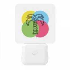 Night Light, A Colorful Circle With A Palm Tree In The Center. 10 Night Light, A Colorful Circle With A Palm Tree In The Center. -Pattern Night Light cbf1924eef121d5943359bbdc6e8d0e792135f0c