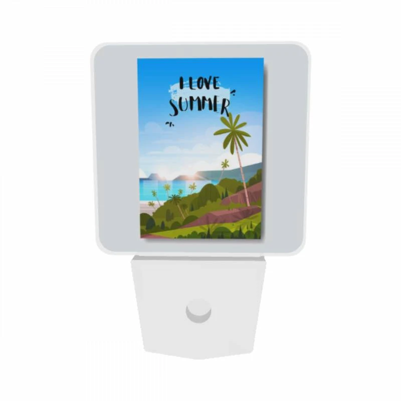 Night Light Set of 2, A colorful poster with a beach scene and the words "I Love Summer". Night Light Set Of 2, A Colorful Poster With A Beach Scene And The Words "I Love Summer". -Pattern Night Light cc376c9cbb179c0a057a806325133f636c0bf798
