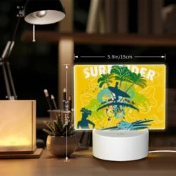Rectangular Acrylic Night Light, A Woman Is Standing In Front Of A Surfboard 7 Rectangular Acrylic Night Light, A Woman Is Standing In Front Of A Surfboard -Pattern Night Light cc49147ca31d53ebdf2860f97b3cf83d076dd6cc