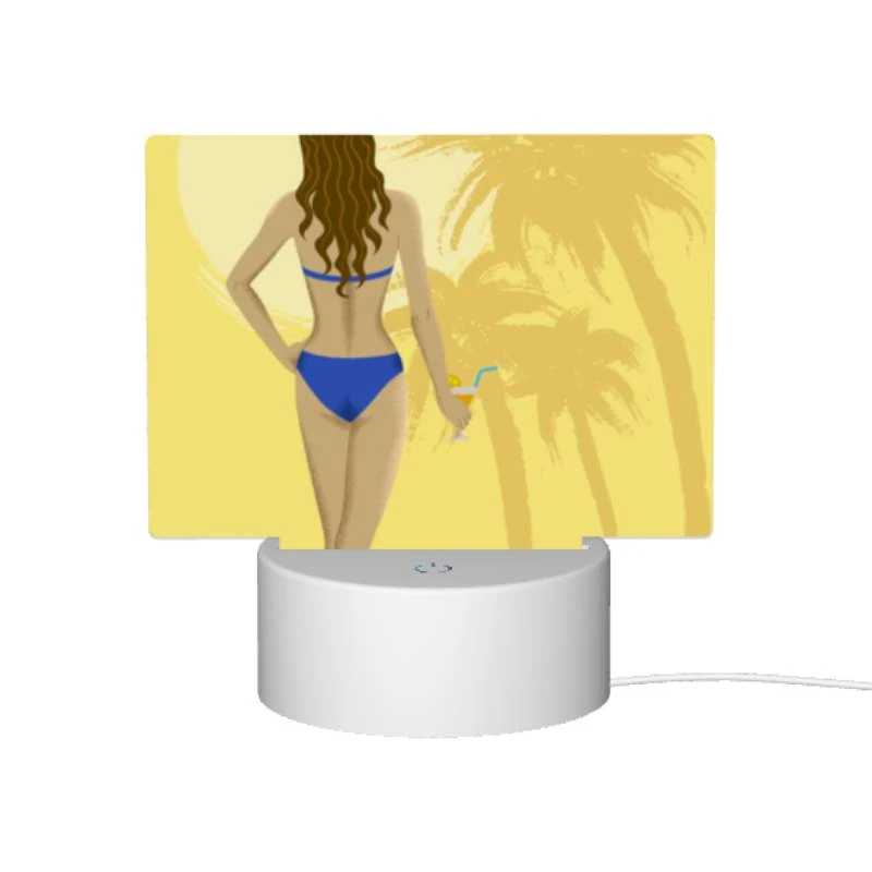 Rectangular Acrylic Night Light, A woman in a blue bikini is holding a glass of wine. Rectangular Acrylic Night Light, A Woman In A Blue Bikini Is Holding A Glass Of Wine. -Pattern Night Light cc9a9df337a938438ebe42180fc90151666ec7e8