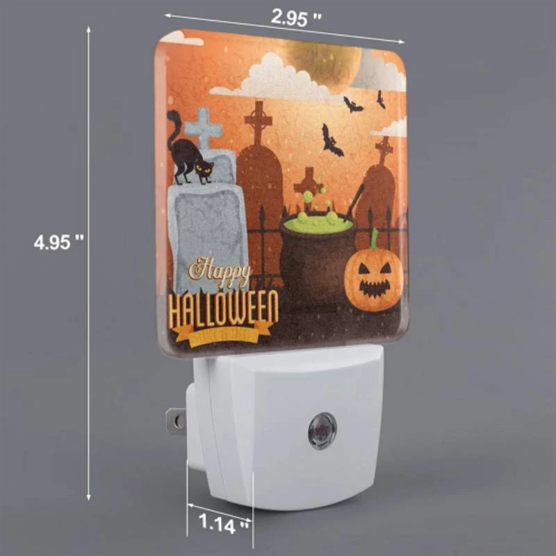 Night Light, A Halloween poster with a cat Night Light, A Halloween Poster With A Cat -Pattern Night Light cd3ed671273e9ec965eb60bfb6cb7ce0842f5ace