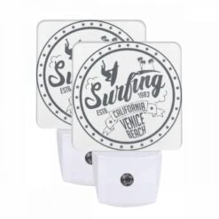 Night Light Set Of 2, A Logo For A Surfing Event In California.
