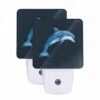 Night Light Set Of 2, A Blue Dolphin With A White Belly. 2 Night Light Set Of 2, A Blue Dolphin With A White Belly. -Pattern Night Light cd62a2d3dea2efdaa583d7199c59483f665527fb