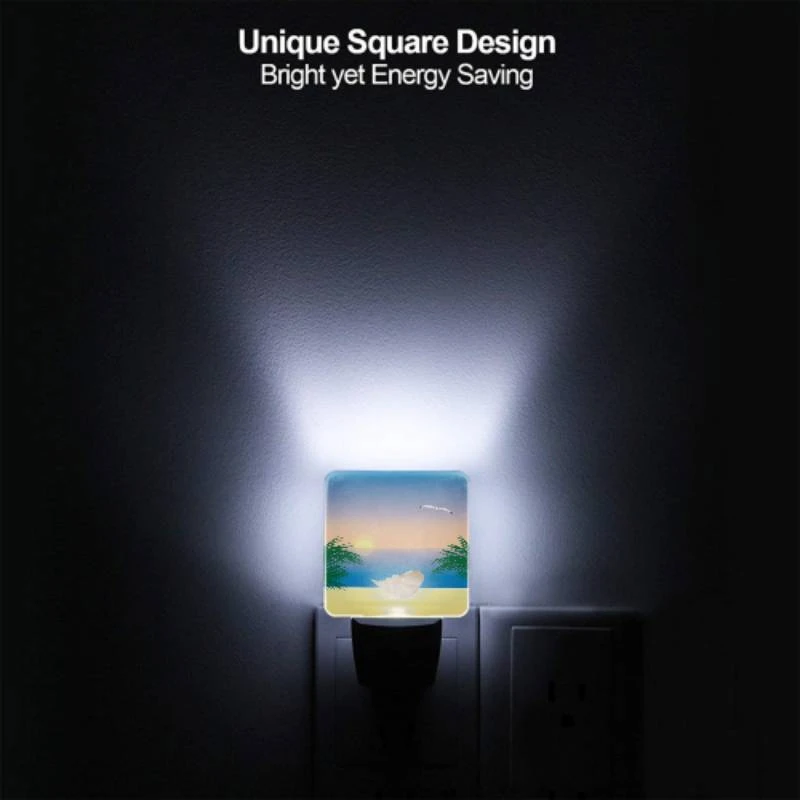 Night Light Set of 2, A beautiful sunset with a shell on the beach. Night Light Set Of 2, A Beautiful Sunset With A Shell On The Beach. -Pattern Night Light cd6b9ead2b9557fa32eed75a75581a2f9e684eaf