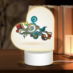 Love Acrylic Night Light, A Colorful And Swirly Design With Leaves And Flowers.