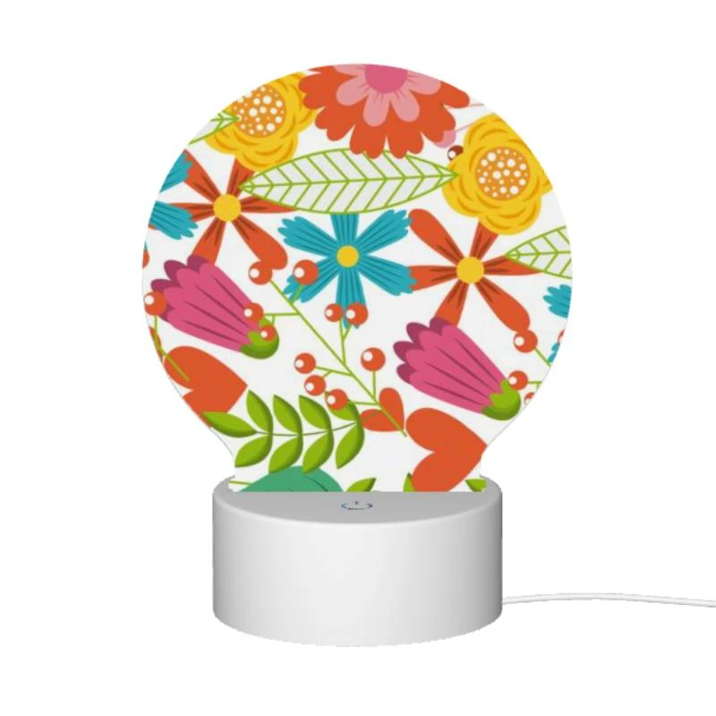 Round Acrylic Night Light, A colorful flower pattern with a heart shape. Round Acrylic Night Light, A Colorful Flower Pattern With A Heart Shape. -Pattern Night Light cd943be76cedd5f438433b79e6840c4d92227b79