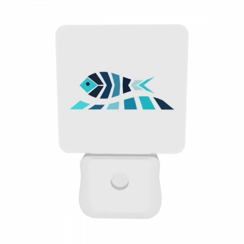 Night Light Set of 2, A blue and white fish with a yellow eye. Night Light Set Of 2, A Blue And White Fish With A Yellow Eye. -Pattern Night Light cdb2062806f8729067ae2e4b1bb34c3bad2e9567