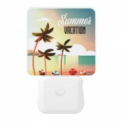 Night Light, A Colorful Beach Scene With Palm Trees And A Sunny Sky. 10 Night Light, A Colorful Beach Scene With Palm Trees And A Sunny Sky. -Pattern Night Light ce2cc073ed48d1c0e4b7c5b725877c1653e94d63