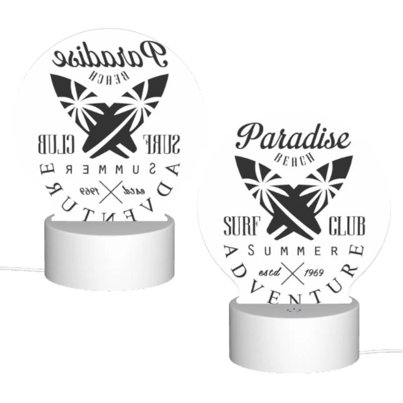 Round Acrylic Night Light, A logo for Paradise Surf Club. Round Acrylic Night Light, A Logo For Paradise Surf Club. -Pattern Night Light ceb80bf0ae8246f74bb5625032837af3145ae900