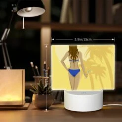Rectangular Acrylic Night Light, A Woman In A Blue Bikini Is Holding A Glass Of Wine. 7 Rectangular Acrylic Night Light, A Woman In A Blue Bikini Is Holding A Glass Of Wine. -Pattern Night Light cee15745158baf679dd49033a2523f84aa563ca0