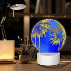 Round Acrylic Night Light, Two Palm Trees In Front Of A Blue Sky. 7 Round Acrylic Night Light, Two Palm Trees In Front Of A Blue Sky. -Pattern Night Light cf3449b21a3bed7da39a6ceb2146ff833f93f1fc