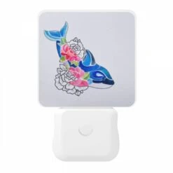 Night Light, A Blue Whale With Pink Flowers On Its Back. 10 Night Light, A Blue Whale With Pink Flowers On Its Back. -Pattern Night Light cf854bea323d38ec3e25da33901fa4621bd5f8cf