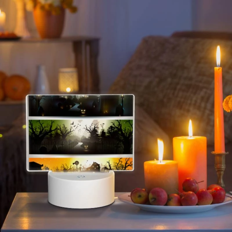 Rectangular Acrylic Night Light, Three different colored pictures of a haunted house. Rectangular Acrylic Night Light, Three Different Colored Pictures Of A Haunted House. -Pattern Night Light cf940f203d8c2454a327d31742e3be1e3a166acd
