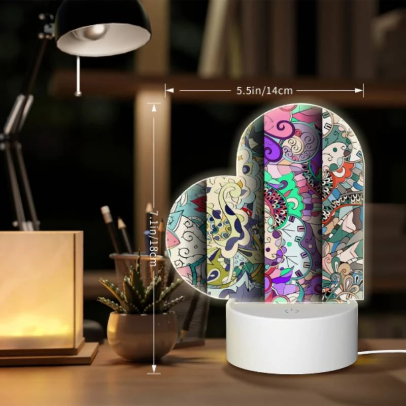 Love Acrylic Night Light, Three colorful designs are displayed on a row. Love Acrylic Night Light, Three Colorful Designs Are Displayed On A Row. -Pattern Night Light cfa713145e91540f78aa1d2d66888ca669e79bf9