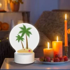 Round Acrylic Night Light, A Green Palm Tree On A Sandy Beach. 8 Round Acrylic Night Light, A Green Palm Tree On A Sandy Beach. -Pattern Night Light cfbbc5cfdb191be6f940ff1fc8001aa197b17b15