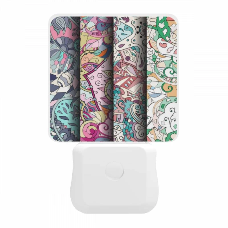 Night Light, Three colorful designs are displayed on a row. Night Light, Three Colorful Designs Are Displayed On A Row. -Pattern Night Light d0186ba6049d7a1c82c0f7df3497da3224392f7f