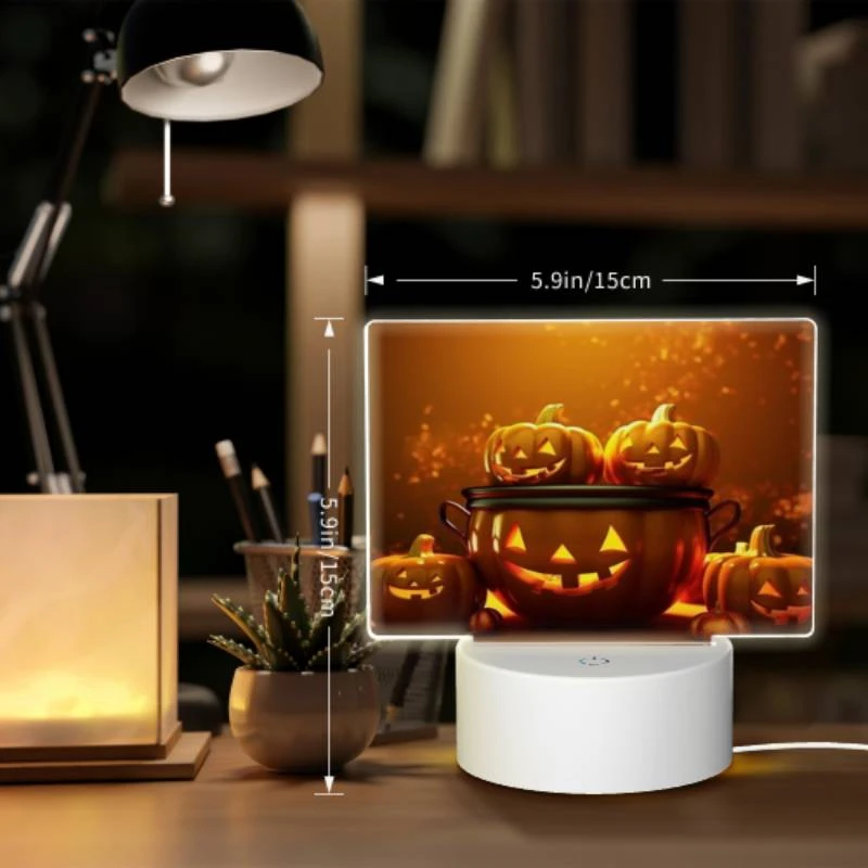 Rectangular Acrylic Night Light, A group of pumpkins are sitting in a pot. Rectangular Acrylic Night Light, A Group Of Pumpkins Are Sitting In A Pot. -Pattern Night Light d02c5218c062b012ca5ddb13693c805ddebe8ac8