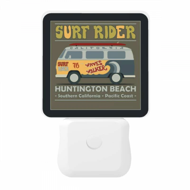 Night Light, A surfboard rider van is parked at Huntington Beach. Night Light, A Surfboard Rider Van Is Parked At Huntington Beach. -Pattern Night Light d077c6029657a0aae025b4b06f41d134f6de5573