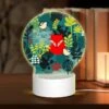 Round Acrylic Night Light, A Red Fox Is Surrounded By A Variety Of Birds And Plants. 1 Round Acrylic Night Light, A Red Fox Is Surrounded By A Variety Of Birds And Plants. -Pattern Night Light d1173412c2fd7b3daf8b2b554cd357bd0f326a57