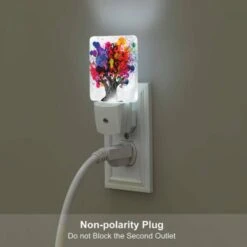 Night Light Set Of 2, A Tree With A Lot Of Colorful Paint On It. 6 Night Light Set Of 2, A Tree With A Lot Of Colorful Paint On It. -Pattern Night Light d13b545764170e324420661941f975fa1f986668