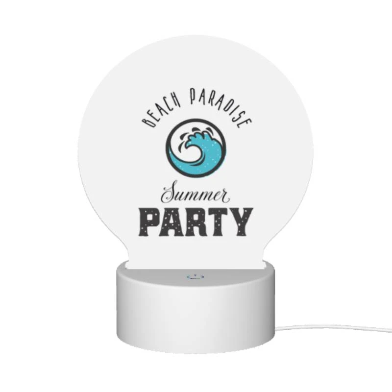 Round Acrylic Night Light, A logo for a beach party. Round Acrylic Night Light, A Logo For A Beach Party. -Pattern Night Light d13e587a6d8a5d1f062b9dc445dbd347f635f1ce