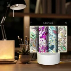Rectangular Acrylic Night Light, Three Colorful Designs Of A Flower Are Displayed. 7 Rectangular Acrylic Night Light, Three Colorful Designs Of A Flower Are Displayed. -Pattern Night Light d1a664ca06e870dfad1f82353614e7af89ca4025
