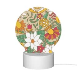 Round Acrylic Night Light, A Colorful Flower Pattern With Yellow 11 Round Acrylic Night Light, A Colorful Flower Pattern With Yellow -Pattern Night Light d1aca61b67d7693fde4d6d17d452454436073ca7