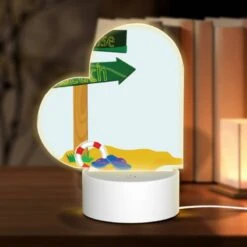 Love Acrylic Night Light, A Sign Pointing To Paradise Beach.
