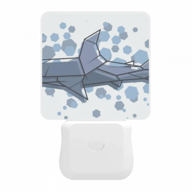 Night Light, A shark is shown in a cartoon style with a blue background. Night Light, A Shark Is Shown In A Cartoon Style With A Blue Background. -Pattern Night Light d1c24420ed3b557b193ad7bb04bf16bfdc9e3e22