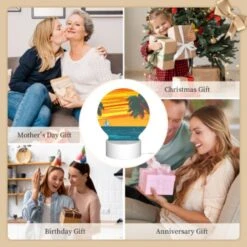 Round Acrylic Night Light, A Sailboat Is Sailing In The Ocean With A Beautiful Sunset In The Background. 9 Round Acrylic Night Light, A Sailboat Is Sailing In The Ocean With A Beautiful Sunset In The Background. -Pattern Night Light d2b26de3a20095ea798711c39321c527b53f7c38