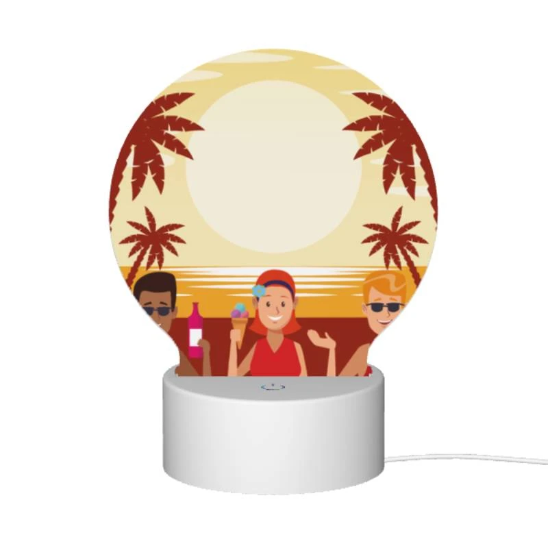 Round Acrylic Night Light, Three people are standing on a beach Round Acrylic Night Light, Three People Are Standing On A Beach -Pattern Night Light d2f58dc2af3bff9df4d4edaacebaeea162a147d5