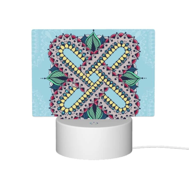 Rectangular Acrylic Night Light, A colorful design with a blue background. Rectangular Acrylic Night Light, A Colorful Design With A Blue Background. -Pattern Night Light d3777496091919b0e3dabfce3ba35afc11ccad6b