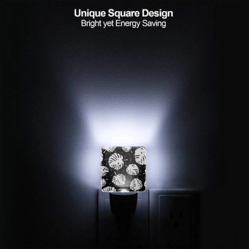 Night Light Set of 2, A pattern of leaves and flowers on a black background. Night Light Set Of 2, A Pattern Of Leaves And Flowers On A Black Background. -Pattern Night Light d391a55a1d8a7d393653c3d392c0914f373420ee