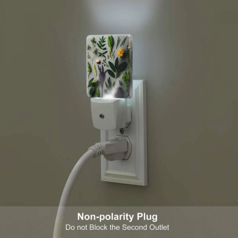 Night Light Set of 2, A collection of various plants and herbs. Night Light Set Of 2, A Collection Of Various Plants And Herbs. -Pattern Night Light d4033be8674e33d209754edaf8d166f88fc756c6