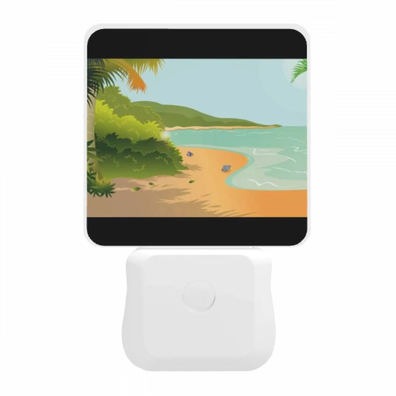 Night Light, A beach scene with a sandy shore and a body of water. Night Light, A Beach Scene With A Sandy Shore And A Body Of Water. -Pattern Night Light d4540c3adfd13274af26a16fc8934b1f4c436323