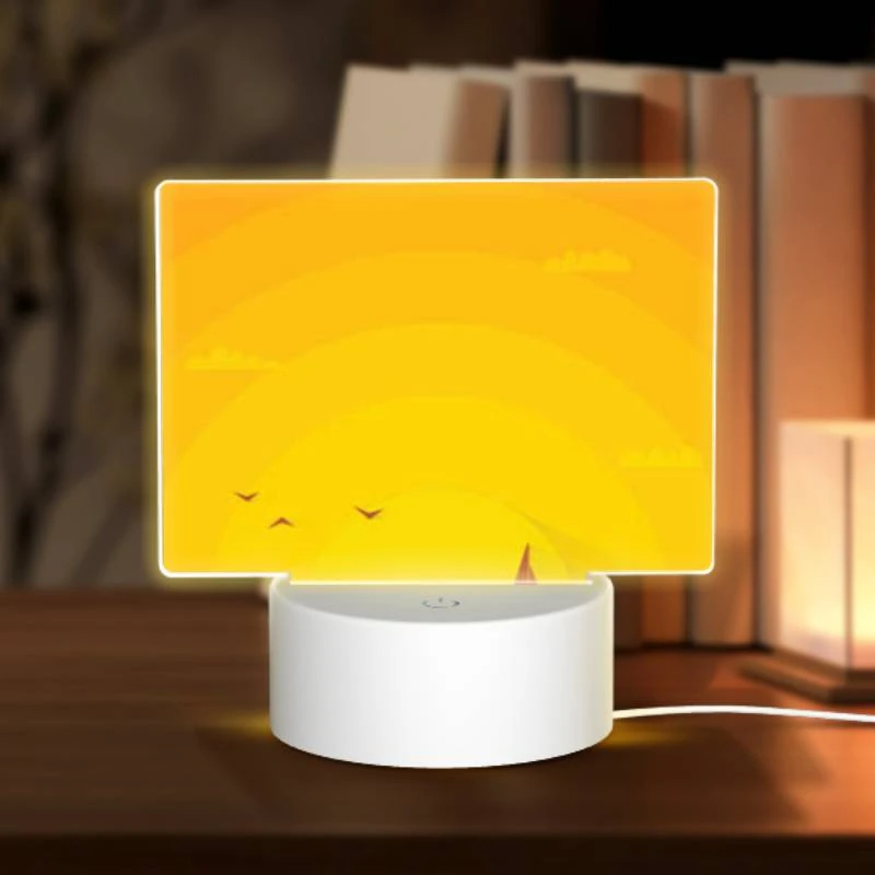Rectangular Acrylic Night Light, A boat is sailing on the water with a beautiful sunset in the background. Rectangular Acrylic Night Light, A Boat Is Sailing On The Water With A Beautiful Sunset In The Background. -Pattern Night Light d486627bc28405783e4fcc510f1422263789b3d6