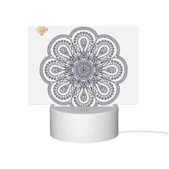 Rectangular Acrylic Night Light, A Black And White Design Of A Flower. 11 Rectangular Acrylic Night Light, A Black And White Design Of A Flower. -Pattern Night Light d4e00f9284767b59e215726f82f71a8f563f4a61