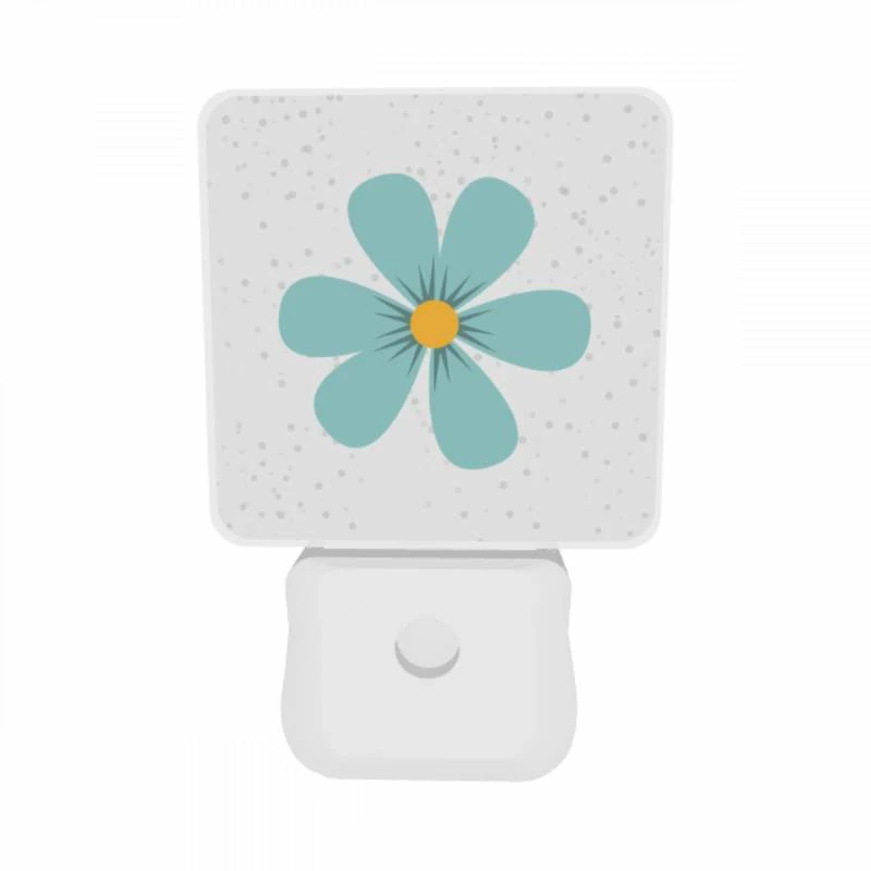 Night Light Set of 2, A blue flower with a yellow center. Night Light Set Of 2, A Blue Flower With A Yellow Center. -Pattern Night Light d545f0666bd804d93ad83f7dc08ede85b371bbd0