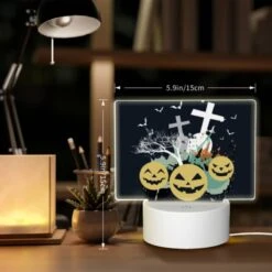 Rectangular Acrylic Night Light, A Black And White Image Of Halloween Decorations. 7 Rectangular Acrylic Night Light, A Black And White Image Of Halloween Decorations. -Pattern Night Light d59af9a6c409318c86279042e39a08dd5d7cb29e