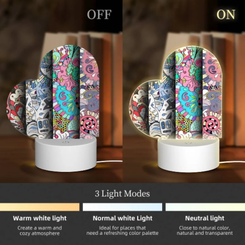 Love Acrylic Night Light, Four colorful and artistic designs are displayed side by side. Love Acrylic Night Light, Four Colorful And Artistic Designs Are Displayed Side By Side. -Pattern Night Light d63511b4f54f727294298323e70f59efb7d5f5ee