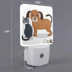 Night Light Set Of 2, A Black Cat And A Brown Dog Are Standing Next To Each Other. 3 Night Light Set Of 2, A Black Cat And A Brown Dog Are Standing Next To Each Other. -Pattern Night Light d645083820940055a7749a3b8ba6ca10fc6753af