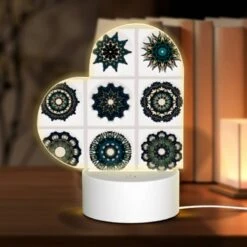 Love Acrylic Night Light, A Collection Of Mandalas In Various Colors.