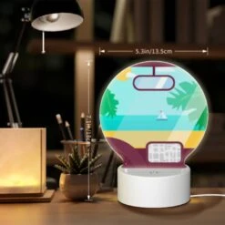 Round Acrylic Night Light, A Car's Dashboard With A Map On The Screen. 6 Round Acrylic Night Light, A Car's Dashboard With A Map On The Screen. -Pattern Night Light d7971542bf69b275777b17ff7c2bac3cee8d9b89
