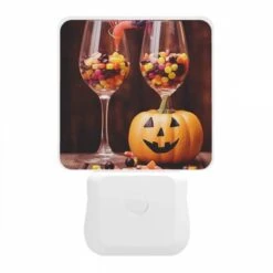 Night Light, A Pumpkin Is Sitting Next To Two Wine Glasses Filled With Candy. 11 Night Light, A Pumpkin Is Sitting Next To Two Wine Glasses Filled With Candy. -Pattern Night Light d7a89dbd07e4a311a822599fa0811d667b9fc2d5