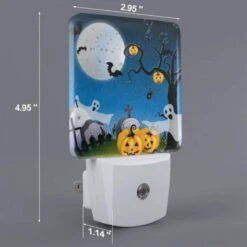 Night Light Set Of 2, A Tree With A Spider Web And Pumpkins Hanging From It. 3 Night Light Set Of 2, A Tree With A Spider Web And Pumpkins Hanging From It. -Pattern Night Light d83b298e1dac23963a2cb03931e67b426a17163c