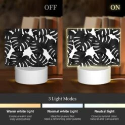 Rectangular Acrylic Night Light, A Black And White Photo Of A Bunch Of Leaves. 4 Rectangular Acrylic Night Light, A Black And White Photo Of A Bunch Of Leaves. -Pattern Night Light d8967612378a94353ac8d8cec582e611963e0102