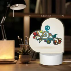 Love Acrylic Night Light, A Colorful And Swirly Design With Leaves And Flowers. -Pattern Night Light d8ab2ab1c6b7fa6a7658612e8a3f7d627a4d0b47